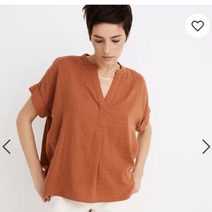 Madewell Lakeline Popover in Textural Plaid